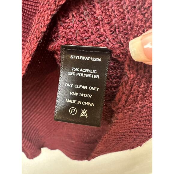 NWT ASTR The Label Stephanie Wrap Sweater Wine Women L - Picture 11 of 14